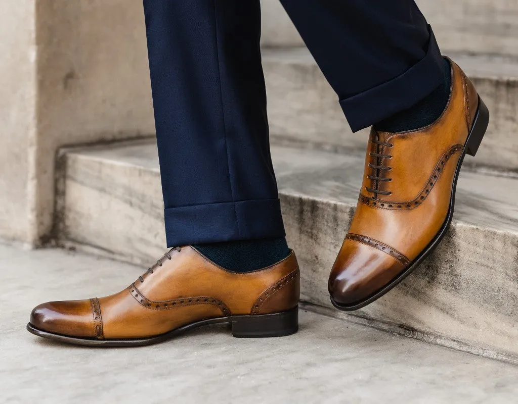 The Brando Semi-Brogue Oxford - Tobacco