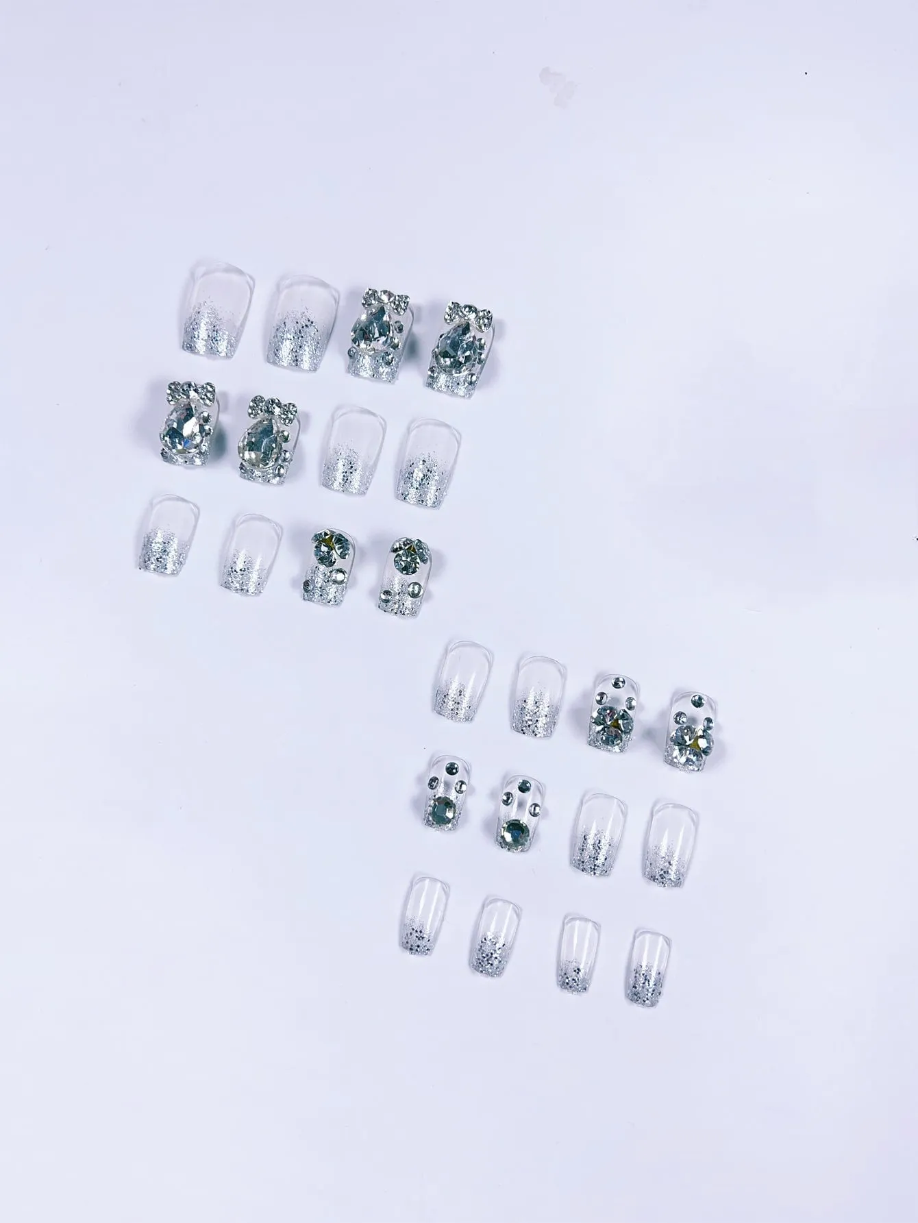 The Ice Queen Square Rhinestone Press on Nails