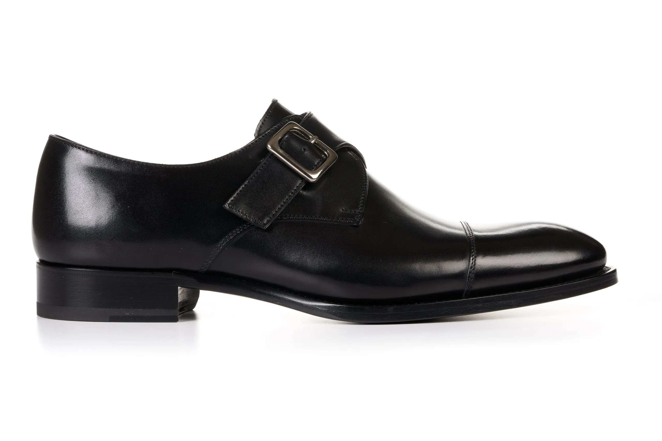 The Olivier Single Monk Strap - Nero