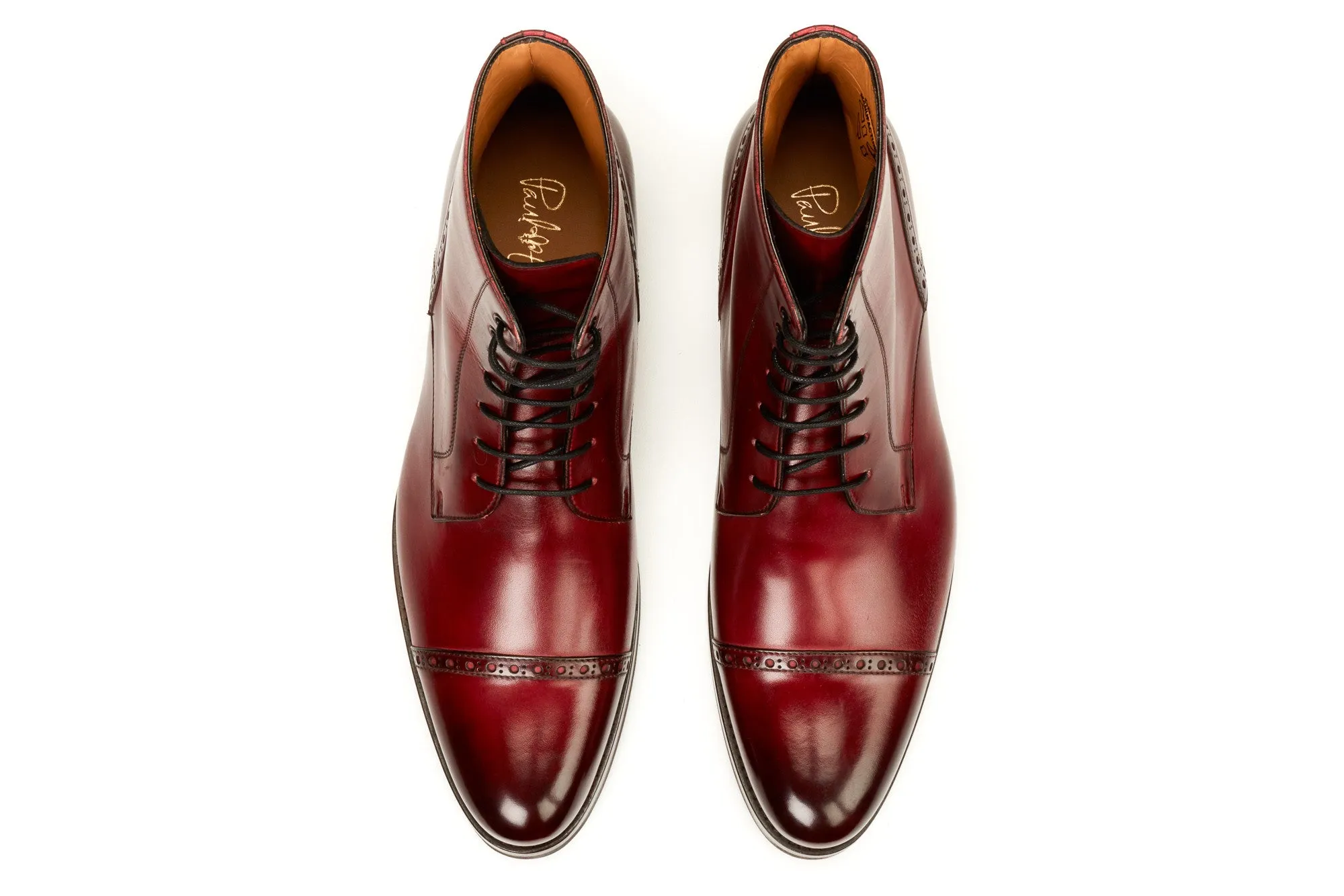 The Presley Lace-Up Boot - Oxblood - Rubber Sole