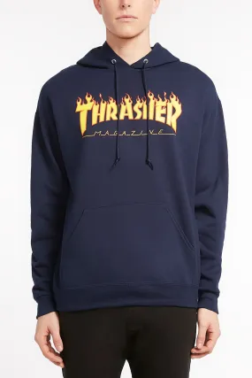 Thrasher Guys Navy Flame Logo Hoodie