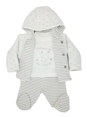 Welcome To The World 3 Piece Gift Set: Trousers, Top & Jacket