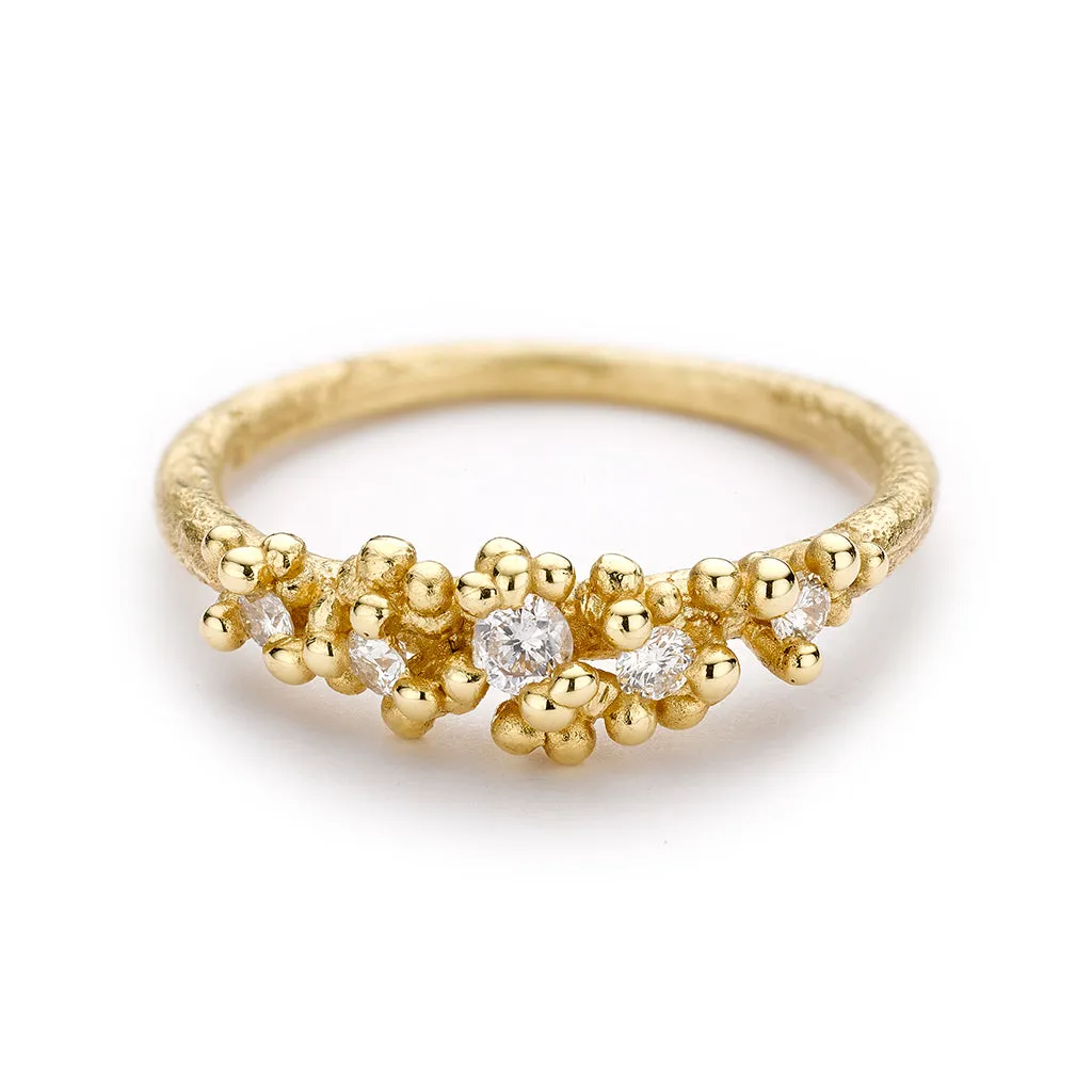 White Diamond Ring With Granules