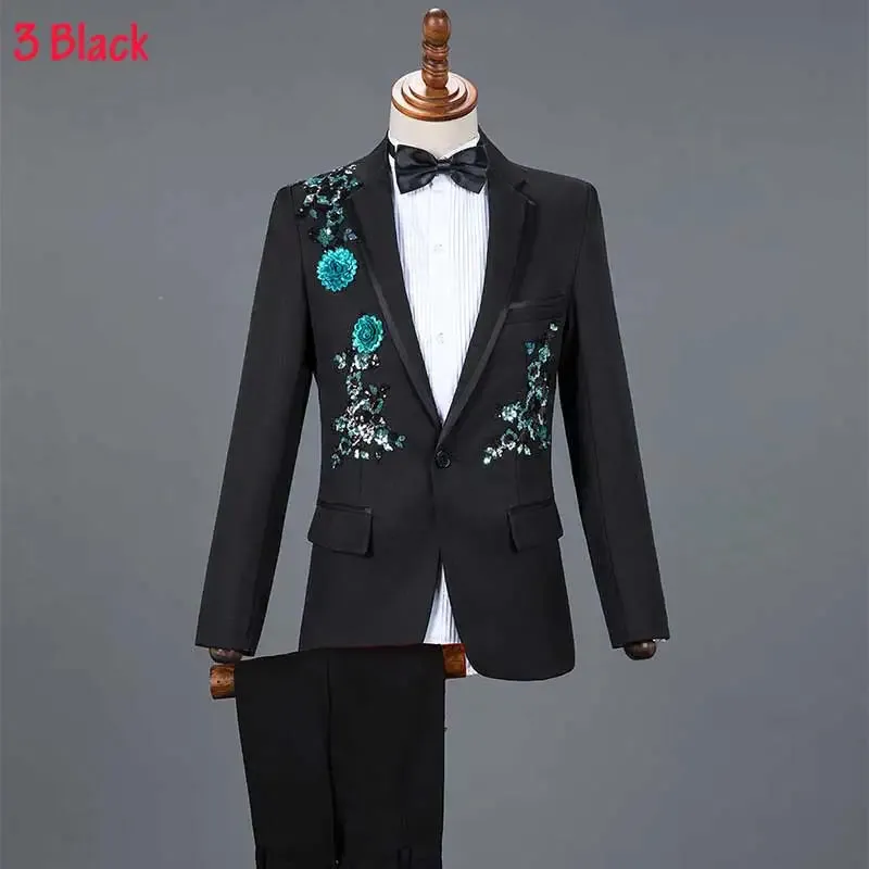 White Wedding Groom Suit - Slim Fit Tuxedo with Diamond Embroidery for Men | Stylish 3-Piece Outfit